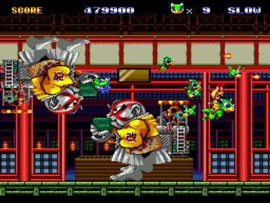 No quirky Japanese style shooter is complete without giant kimono-wearing robots who sip out of giant soup bowls!!!