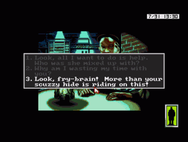 Fry-brain? Scuzzy hide? The dialouge in this game sounds a lot like Shadowrun's text...who comes up with this stuff?