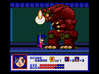 ...But people like the Red Fighter-Dragon, Zaluga, mean business and attempt to intimidate Yuko!